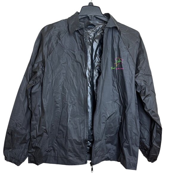 Vtg Salem Fresh On The Scene Cigarettes Windbreaker 90s Retro Black Neon PVC OS - Picture 6 of 12